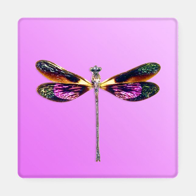 Dragonfly - Silver, Gold, Purple and Black Coaster Set (Single)