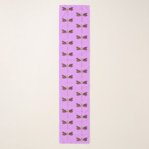 Dragonfly - Silver, Gold, Purple and Black Scarf