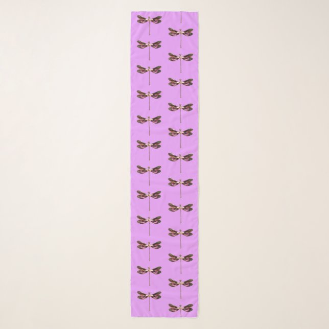 Dragonfly - Silver, Gold, Purple and Black Scarf (Front)