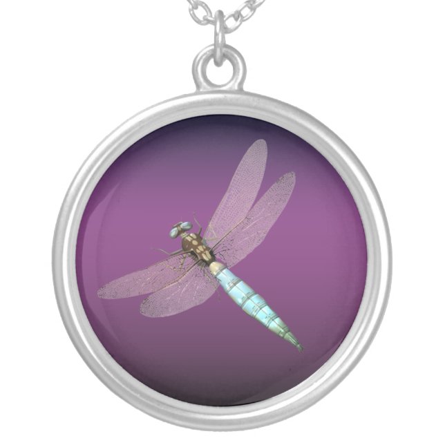 Dragonfly Silver Plated Necklace (Front)