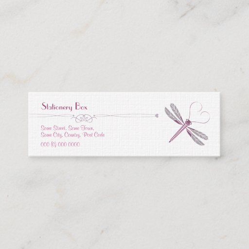 Customizable Dragonfly 'Skinny' Personal Calling Cards Business Card Template