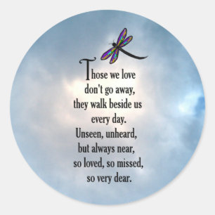 Dragonfly "So Loved" Poem Classic Round Sticker