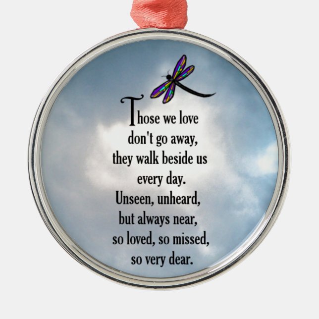 Dragonfly "So Loved" Poem Metal Ornament (Front)