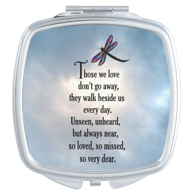 Dragonfly "So Loved" Poem Mirror For Makeup (Front)