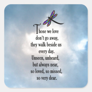 Dragonfly "So Loved" Poem Square Sticker