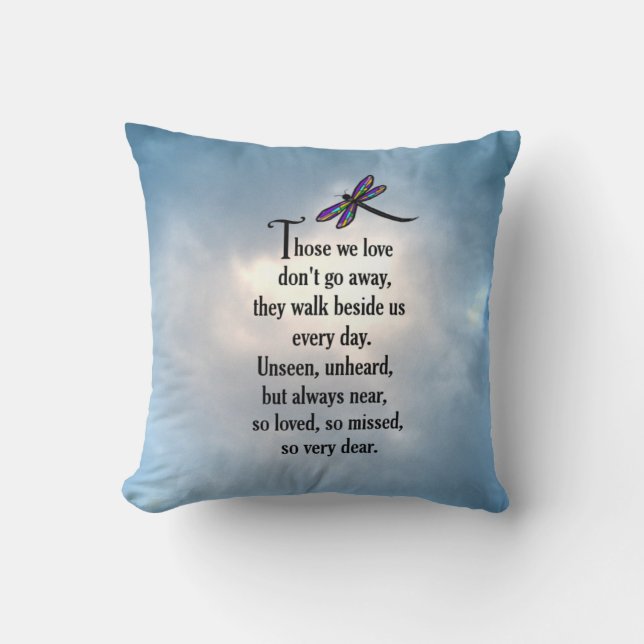 Dragonfly "So Loved" Poem Throw Pillow (Front)
