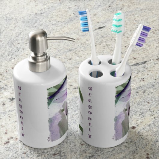 Dragonfly Soap Dispenser And Toothbrush Holder (Front)