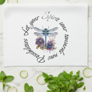 Dragonfly - spirit of new possibilities kitchen towel