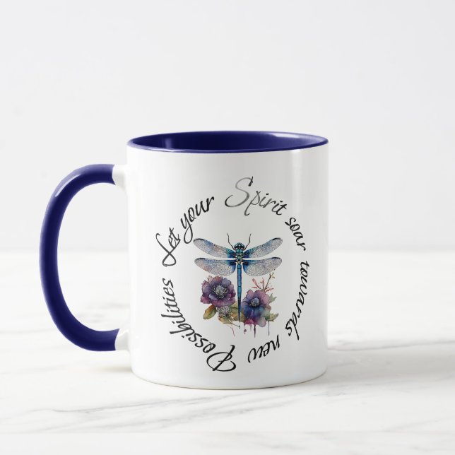 Dragonfly - spirit of new possibilities mug (Left)