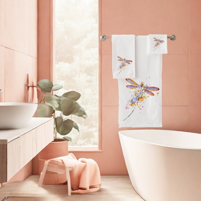 Dragonfly splatter bath towel set (Creator Uploaded)