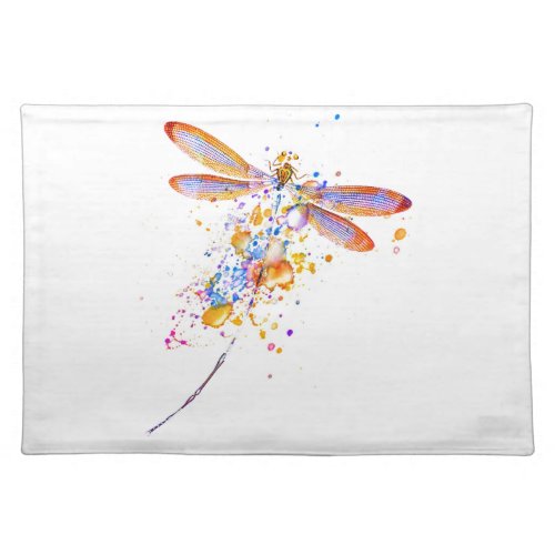 Dragonfly splatter cloth placemat