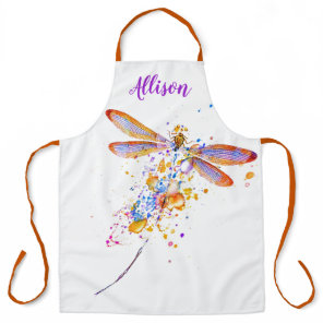Dragonfly splatter personalized Apron