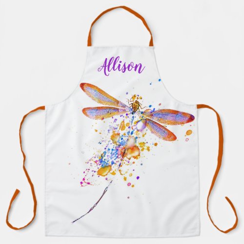 Dragonfly splatter personalized Apron