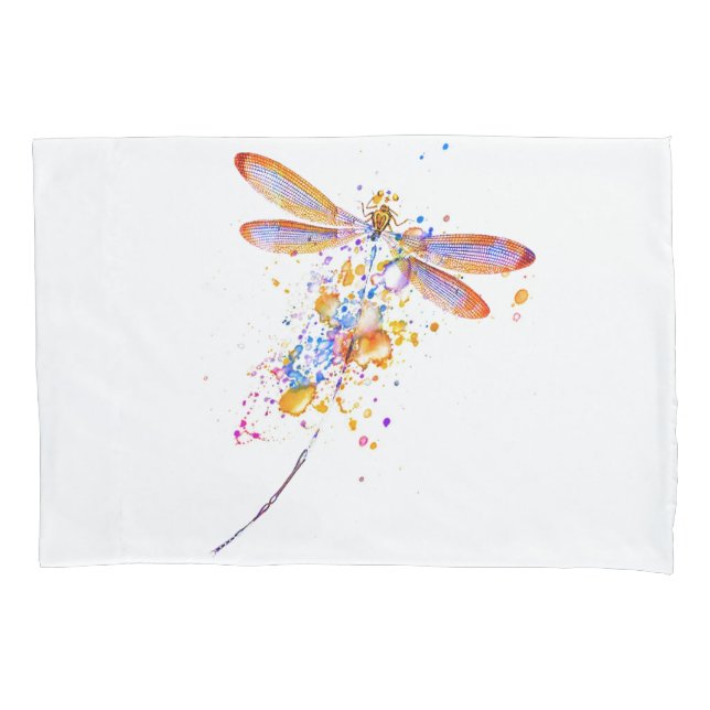 Dragonfly splatter pillow case (Front)