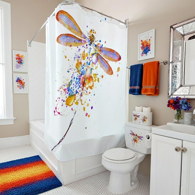 Dragonfly splatter shower curtain (Creator Uploaded)