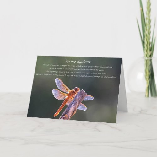 Dragonfly Spring Equinox Blessing with Poem Holiday Card