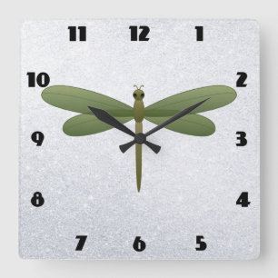 DRAGONFLY SQUARE WALL CLOCK