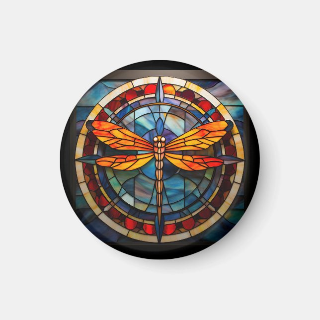 dragonfly stained glass magnet (Front)