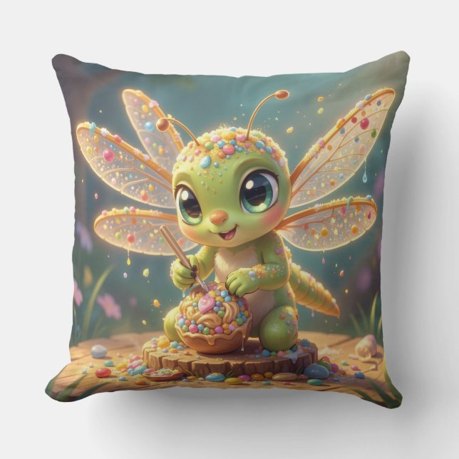 Dragonfly – Star Nectar of the Silent Night.6 Throw Pillow (Front)