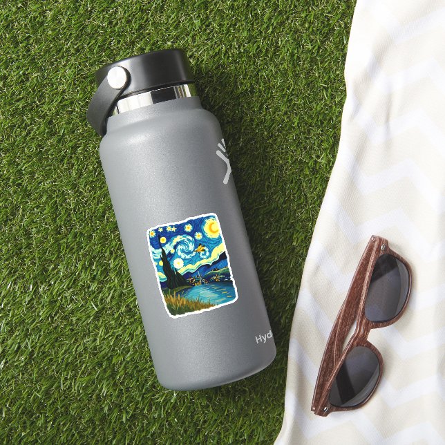 Dragonfly Starry Night (3) Sticker (HydroFlask Insitu)