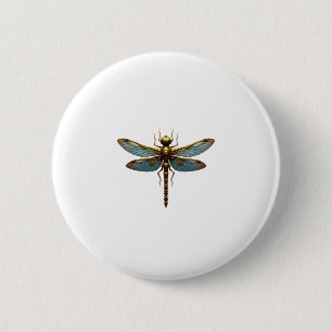 Dragonfly Steam Punk Insect Art Engineer Steampunk Button