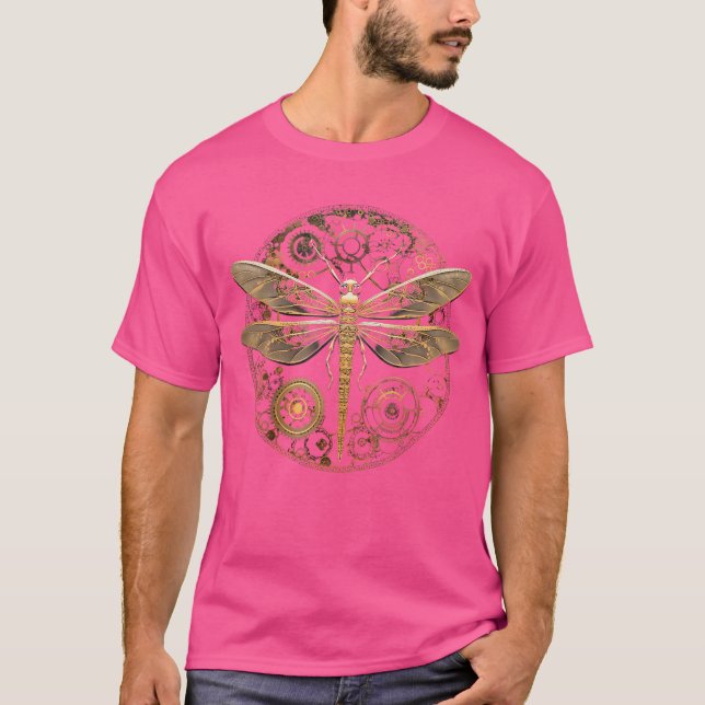 Dragonfly Steampunk Insect Art Goth Gothic Enginee T-Shirt (Front)