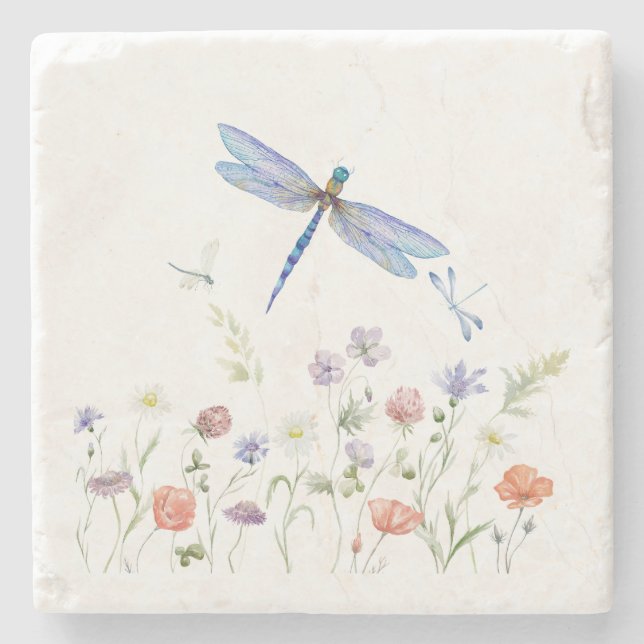 Dragonfly  stone coaster (Front)