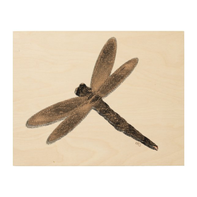 Dragonfly Stone  Wood Wall Art (Front)