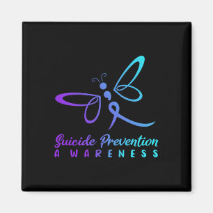 Dragonfly Suicide Prevention Awareness Pink And Te Magnet