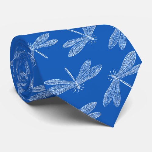 Dragonfly Summer Blues Nature Lover Custom Color Neck Tie