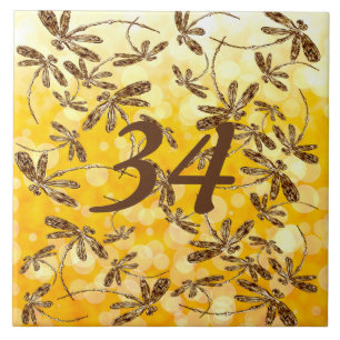 Dragonfly Sunshine Ceramic Tile