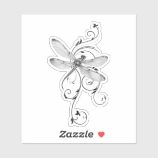 Dragonfly swirl sticker