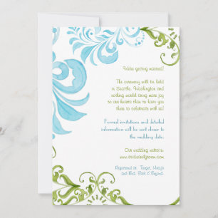 Dragonfly Swirls Scroll Chic Modern Floral Invite