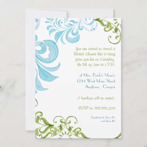 Dragonfly Swirls Scroll Chic Modern Floral Invite