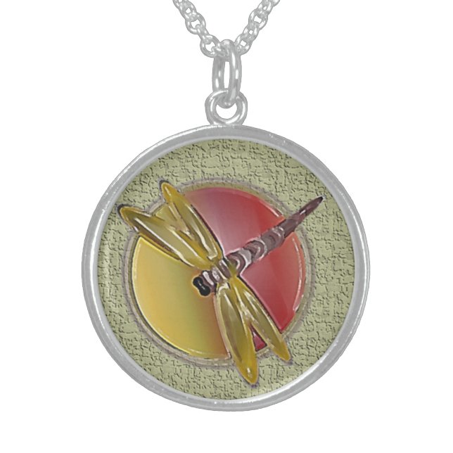 Dragonfly Symbol (sage) Necklace (Front)