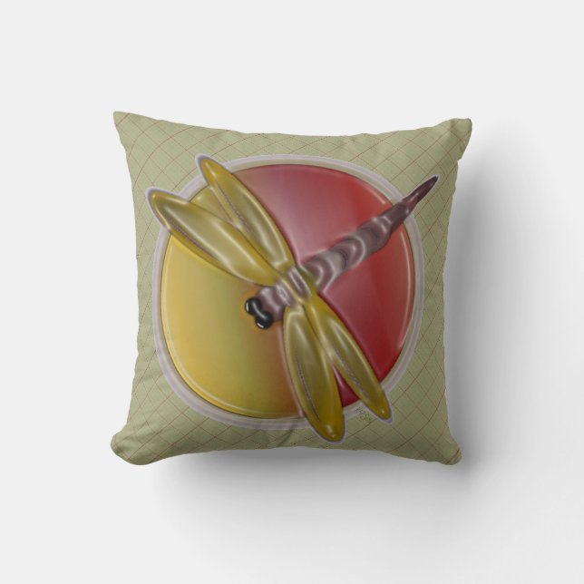 Dragonfly Symbol Throw Pillow (Front)