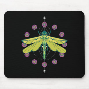 Dragonfly Symbols Magic Mandala Insect Mouse Pad