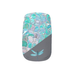 Dragonfly Teal Minx Nail Art