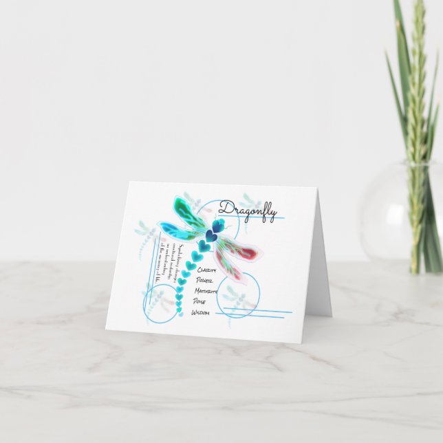 Dragonfly | Teal Note Cards (Front)