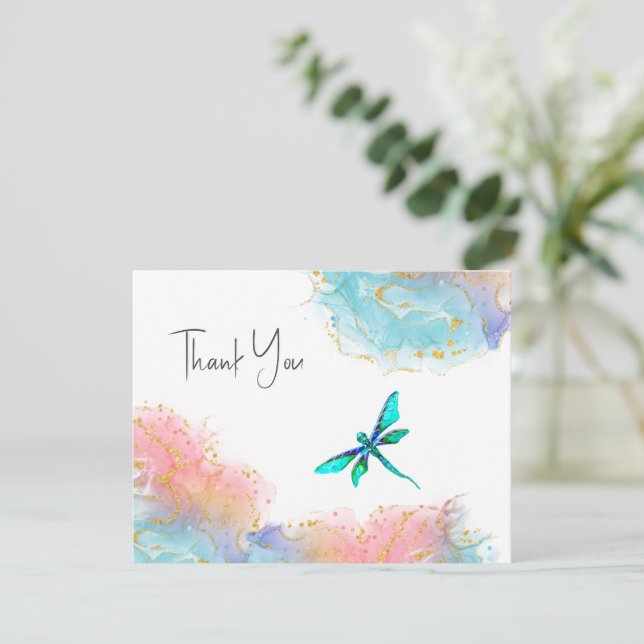 Dragonfly Thank You Note Card (Standing Front)