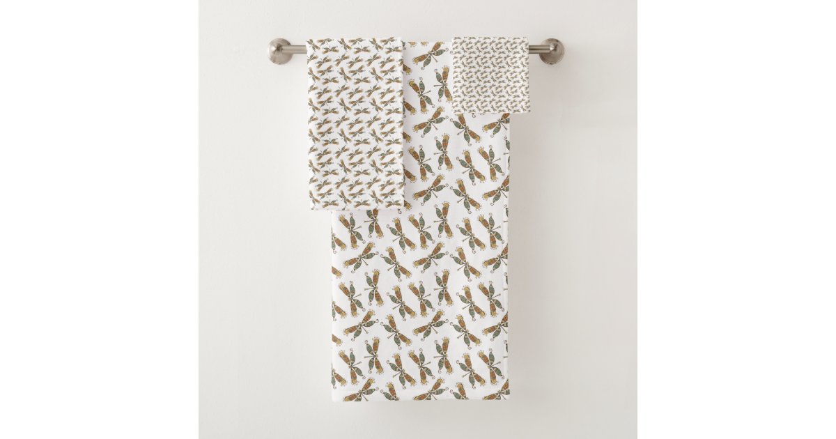 Dragonfly Themed Bathroom Decor Bath Towel Set Zazzle