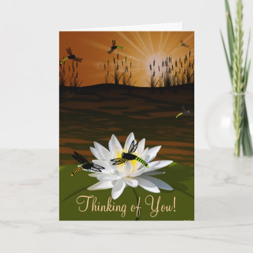 Dragonfly Thinking of You Card With Poem