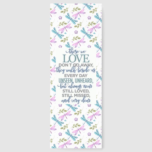 Dragonfly - Those We Love Don't Go Away Bookmarks (Front)