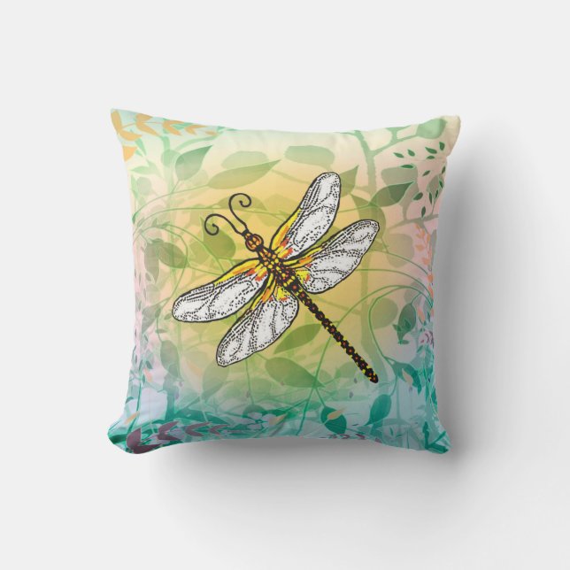 Dragonfly Throw Pillow (Front)