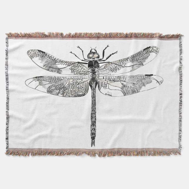 Dragonfly Throw Rug Throw Blanket (Front)