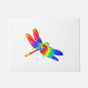 Dragonfly Tie Dye Rainbow Doormat