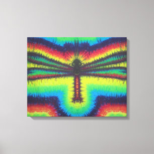 Dragonfly Tie Dye Wrapped Canvas Print