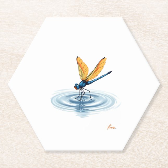 Dragonfly Tshirt Women Men Kids Insect Darner Skim Paper Coaster (Front)