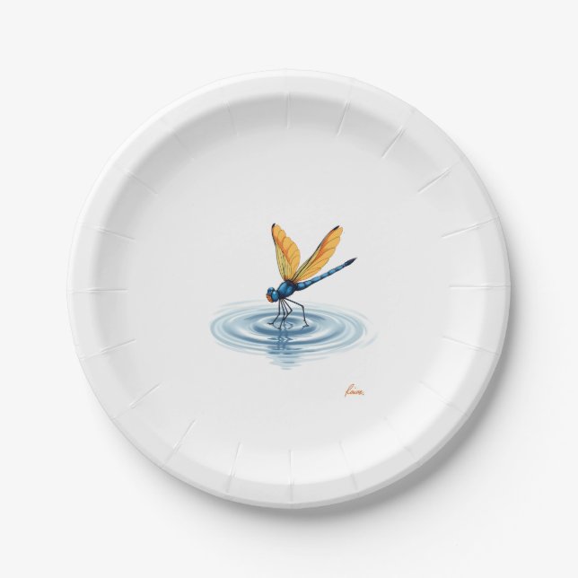 Dragonfly Tshirt Women Men Kids Insect Darner Skim Paper Plates (Front)