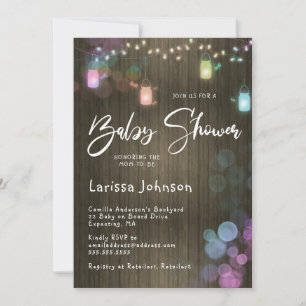 Dragonfly Twinkle Lights Baby Shower Invitation